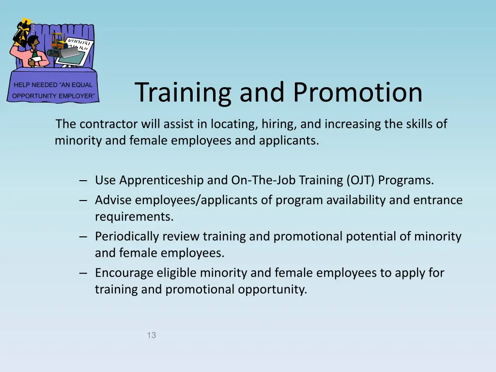 training and promotion