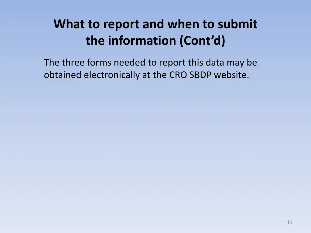 what to report and when to submit the information 2