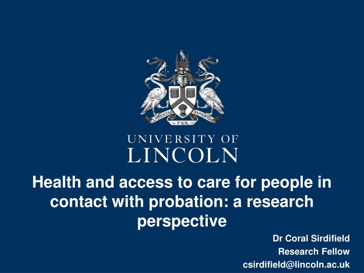 health and access to care for people in contact