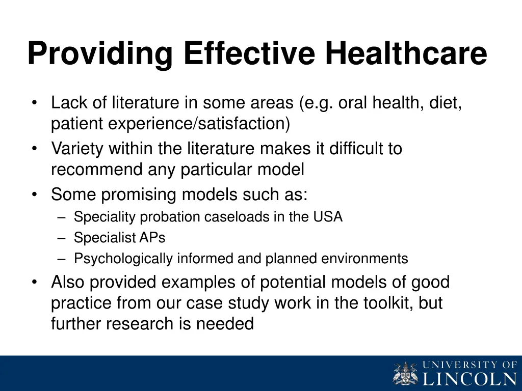 providing effective healthcare