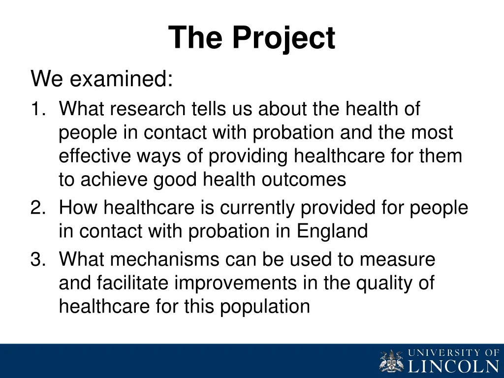 the project