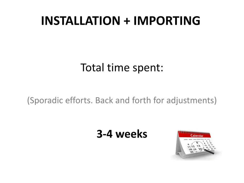 installation importing