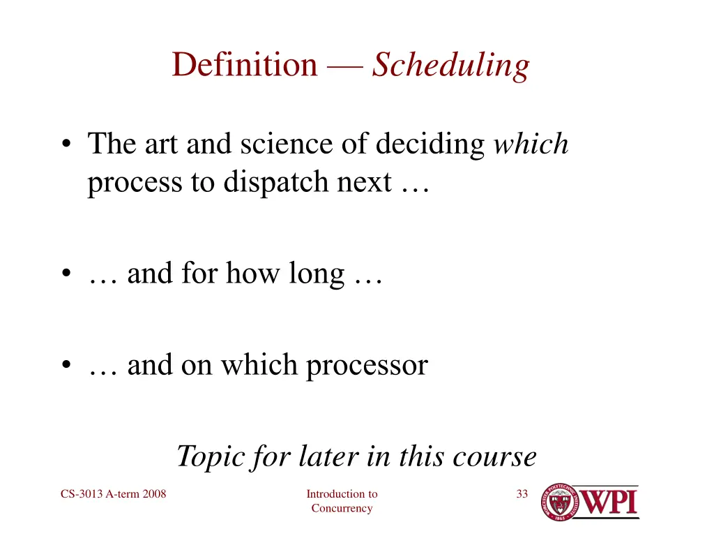definition scheduling