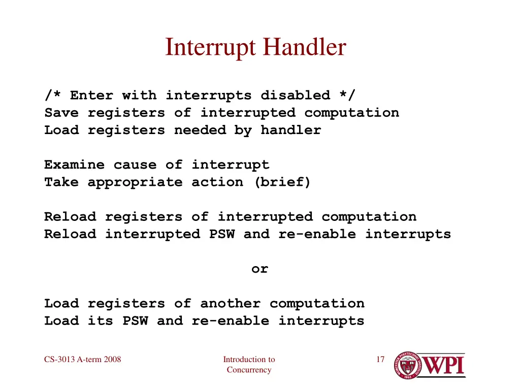 interrupt handler