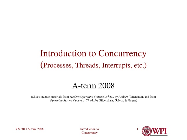 introduction to concurrency processes threads