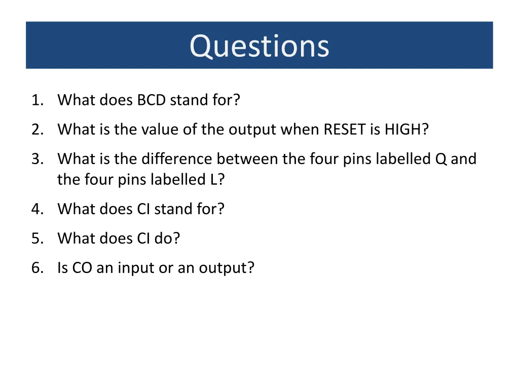 questions