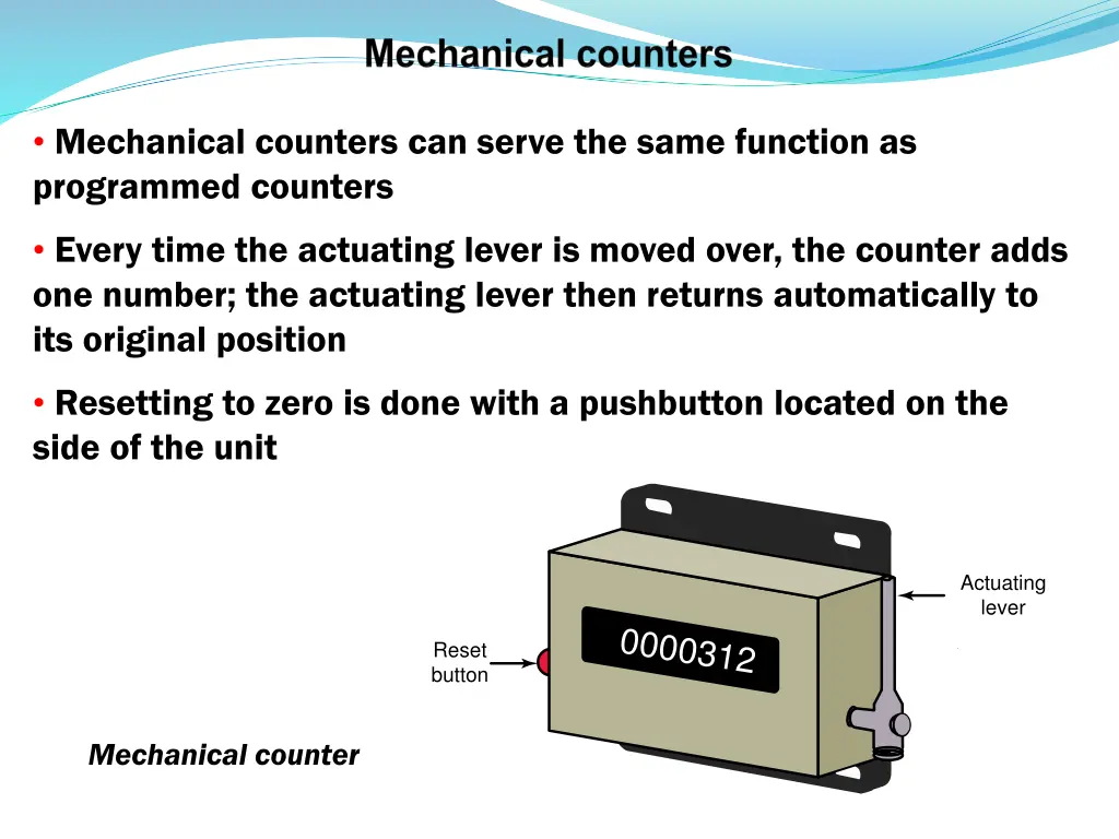 mechanical counters can serve the same function