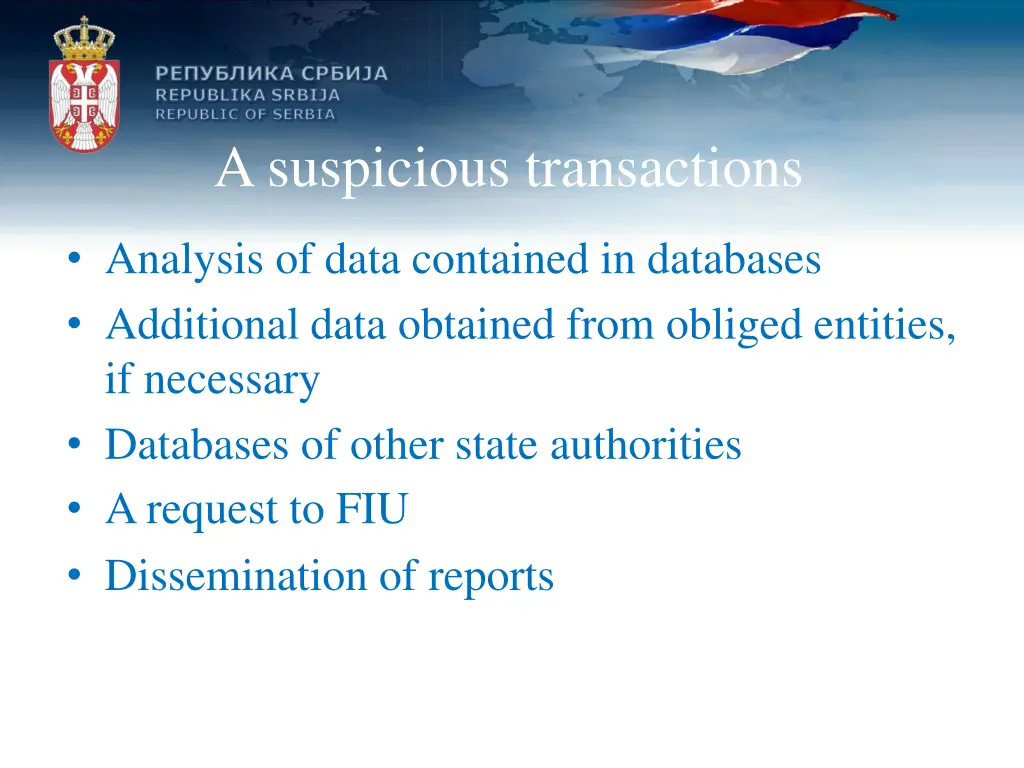 a suspicious transactions