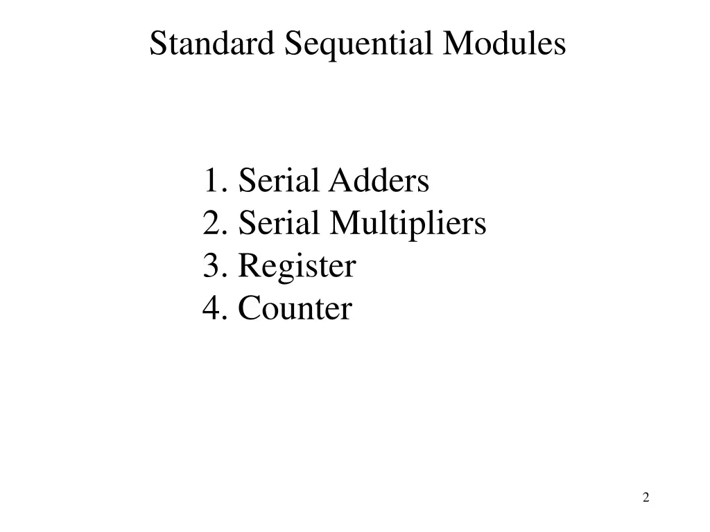 standard sequential modules