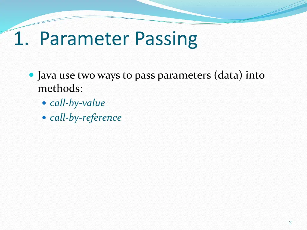 1 parameter passing