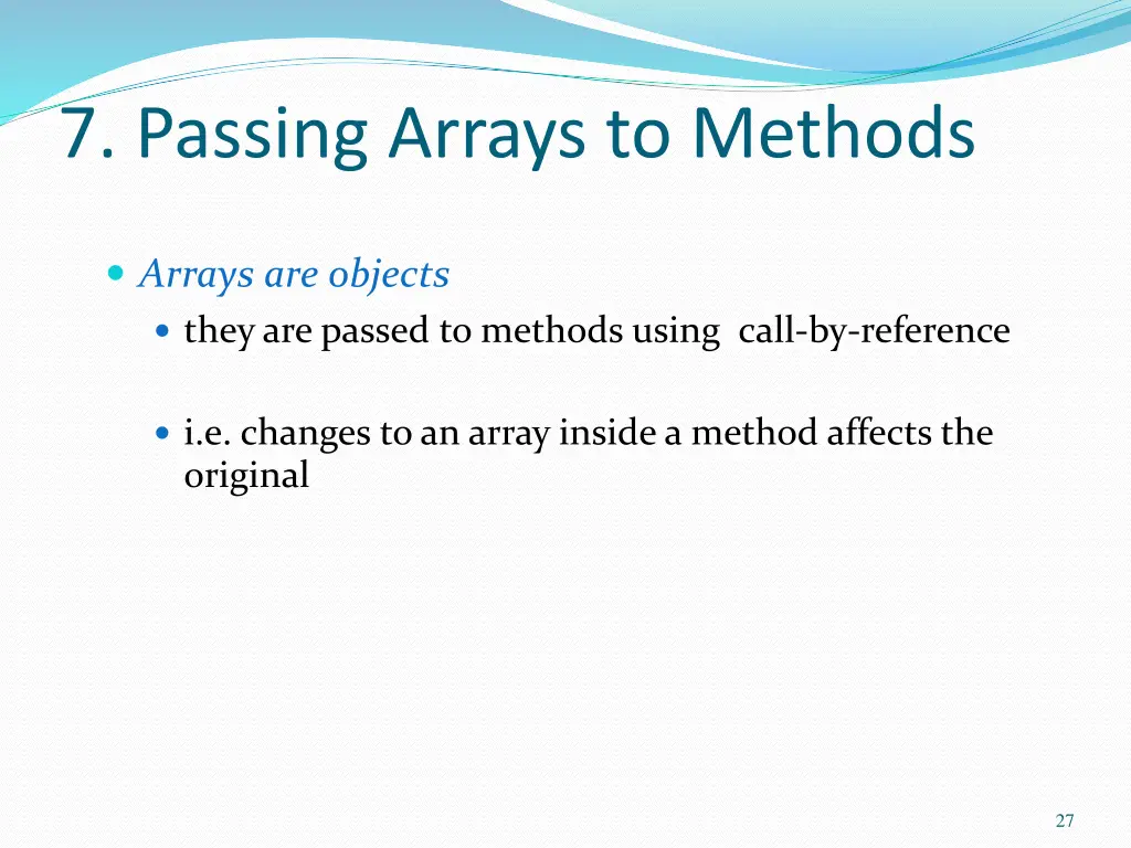7 passing arrays to methods