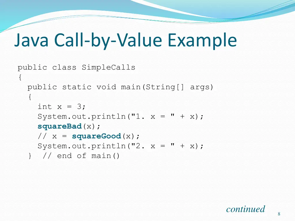 java call by value example
