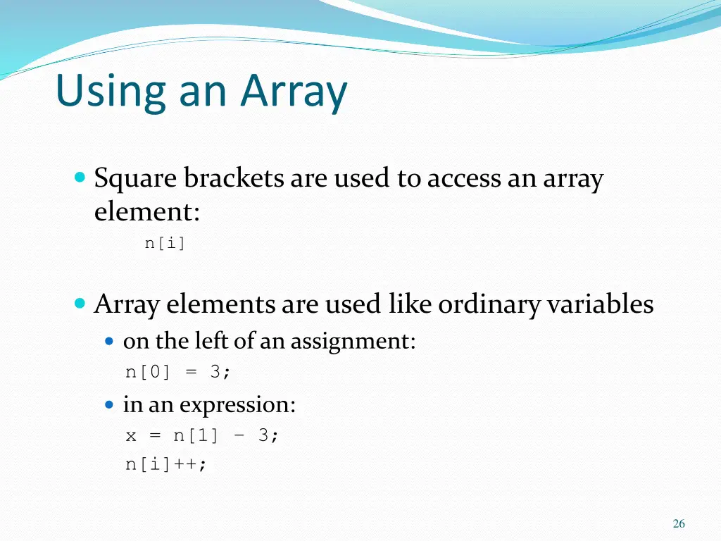 using an array