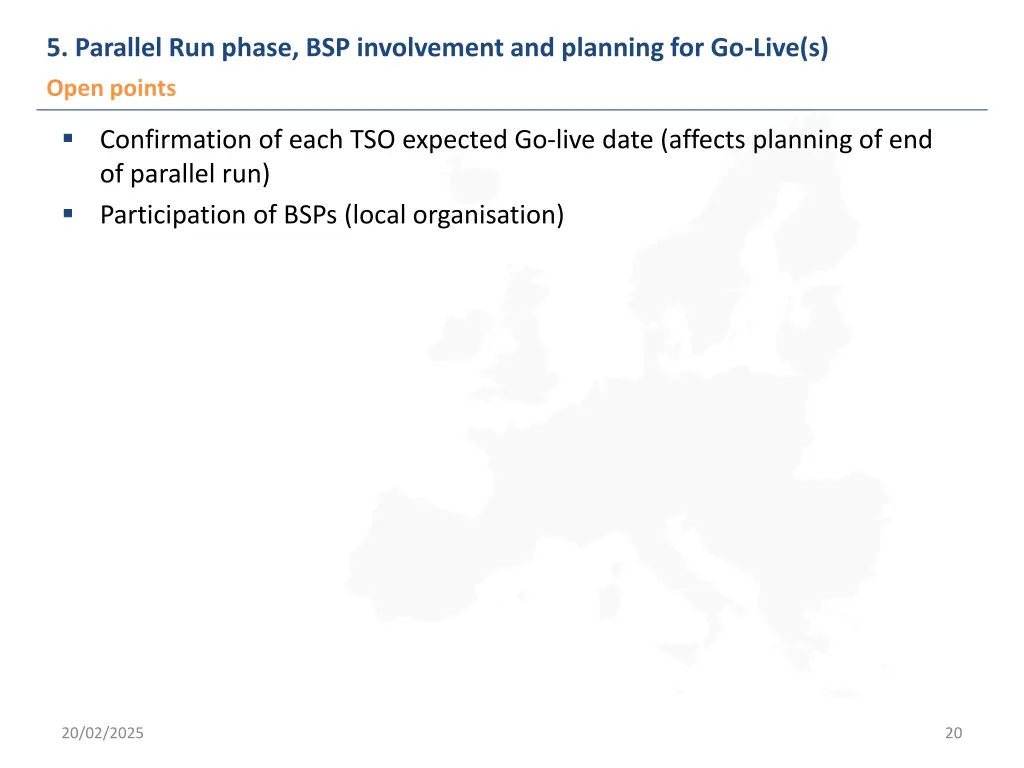 5 parallel run phase bsp involvement and planning 5
