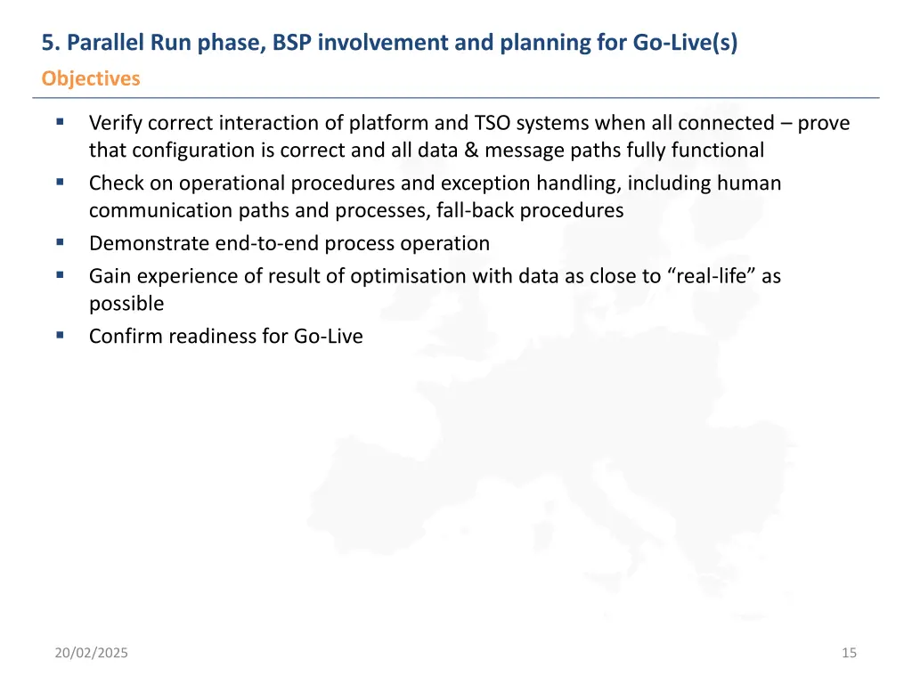 5 parallel run phase bsp involvement and planning