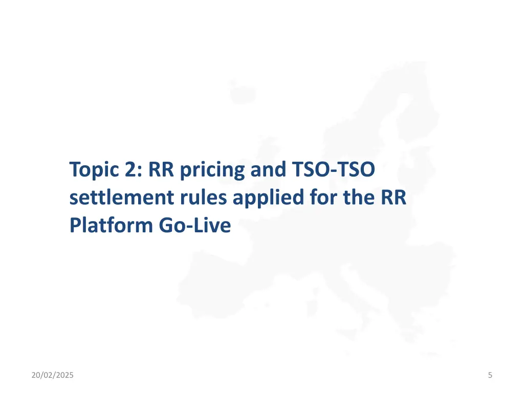 topic 2 rr pricing and tso tso settlement rules