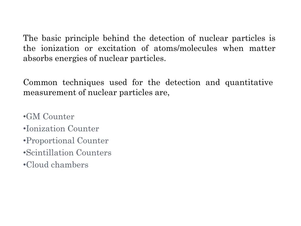 the basic principle behind the detection