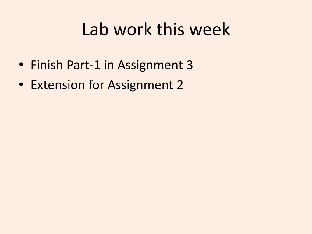 lab work this week