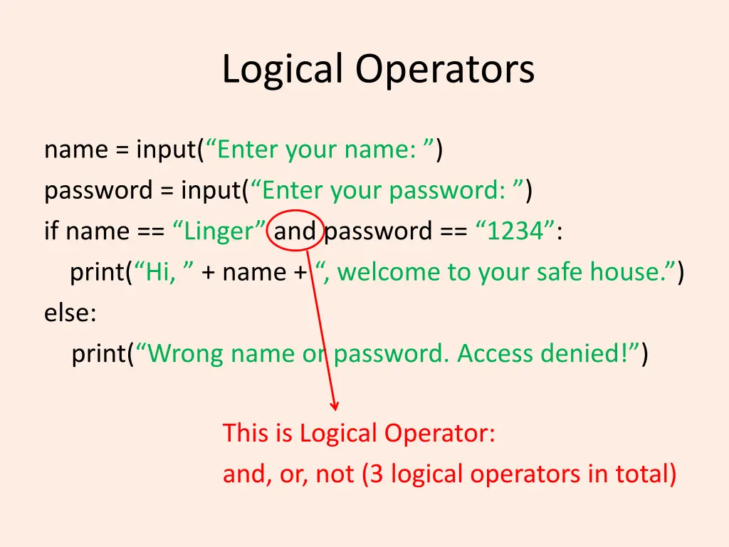 logical operators