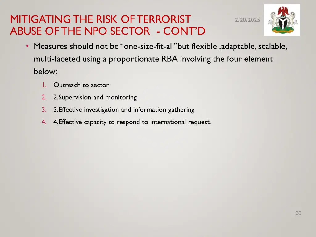 mitigating the risk of terrorist abuse 1