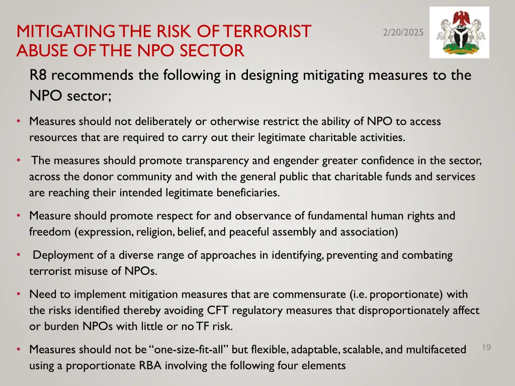 mitigating the risk of terrorist abuse