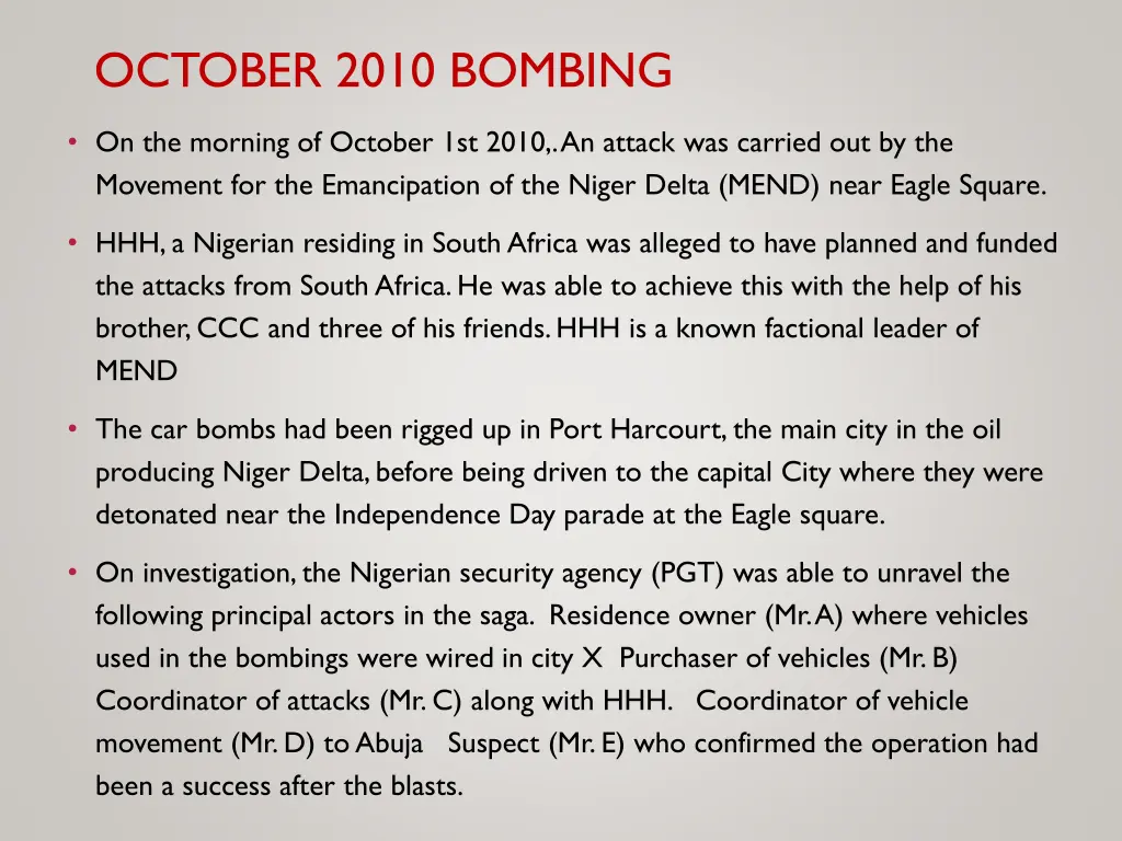 october 2010 bombing