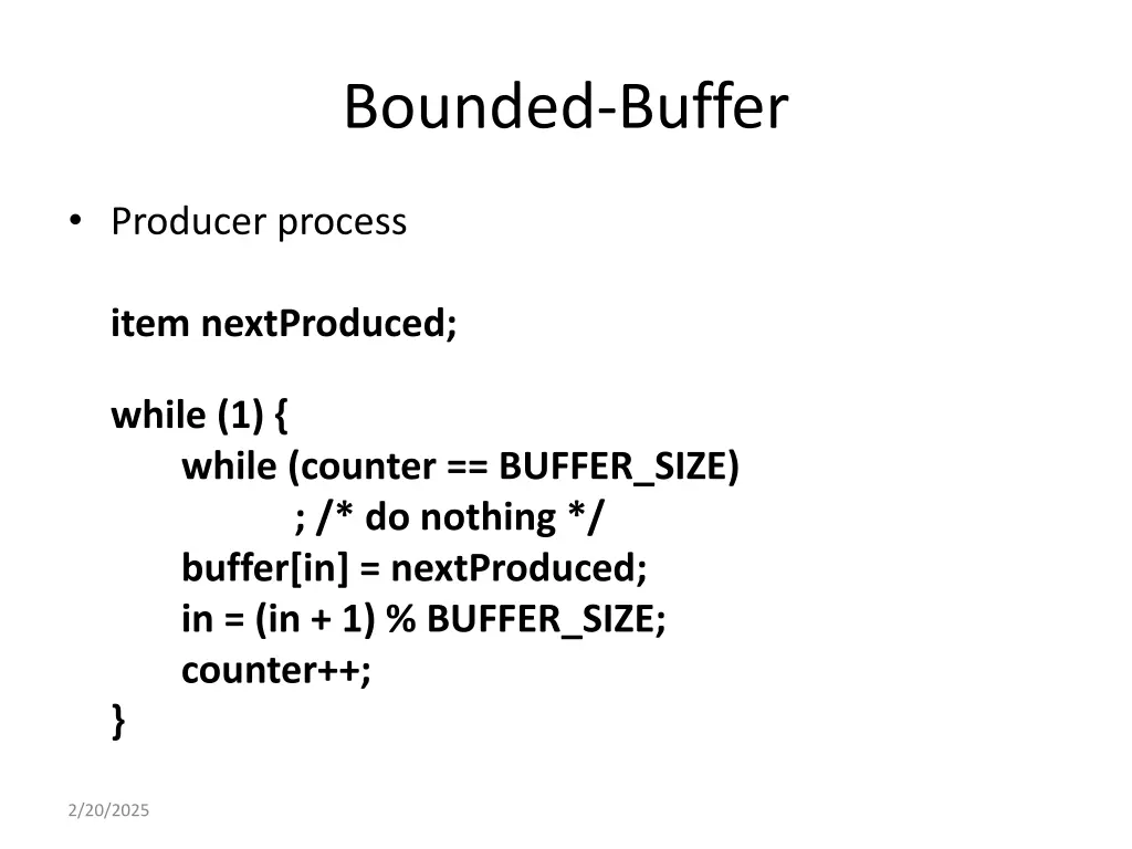 bounded buffer 1