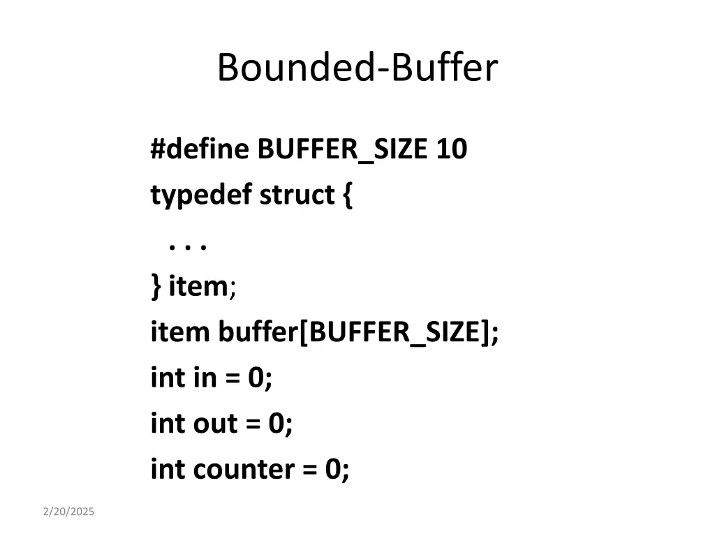 bounded buffer
