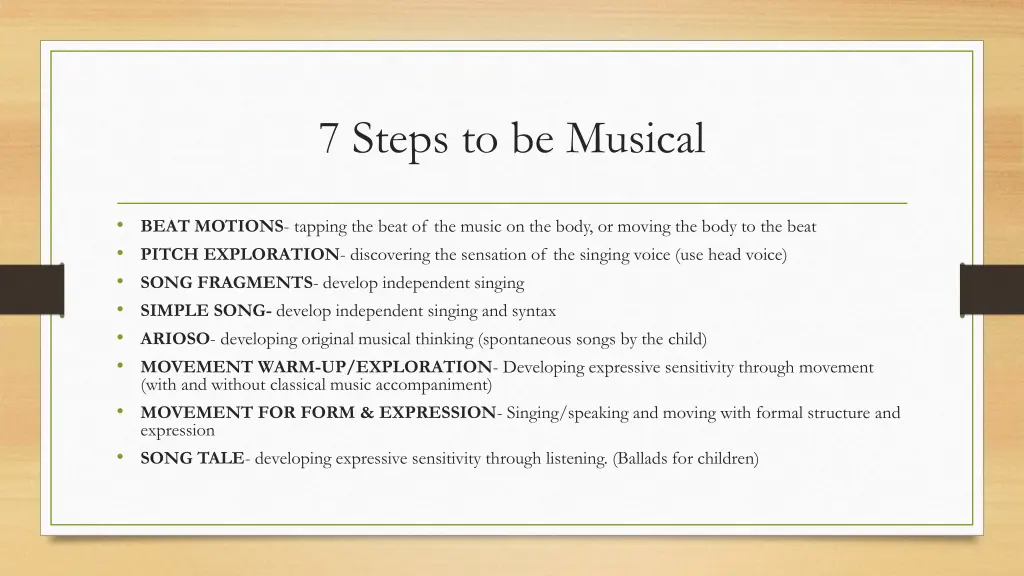 7 steps to be musical