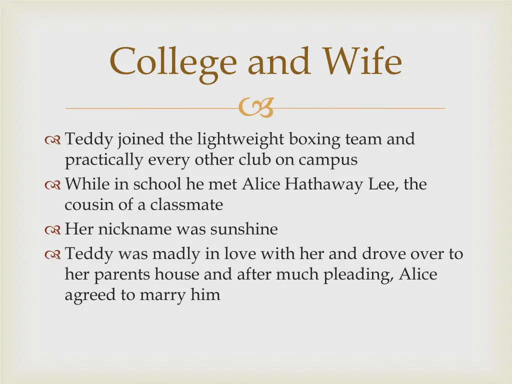 college and wife