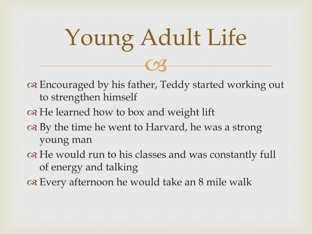 young adult life