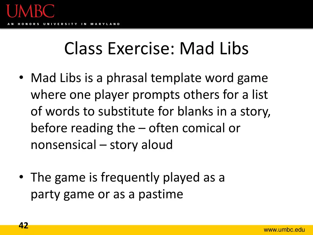 class exercise mad libs