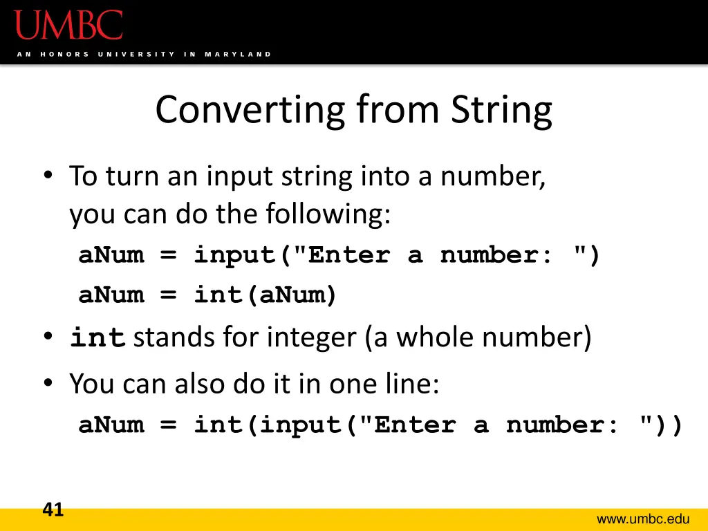 converting from string