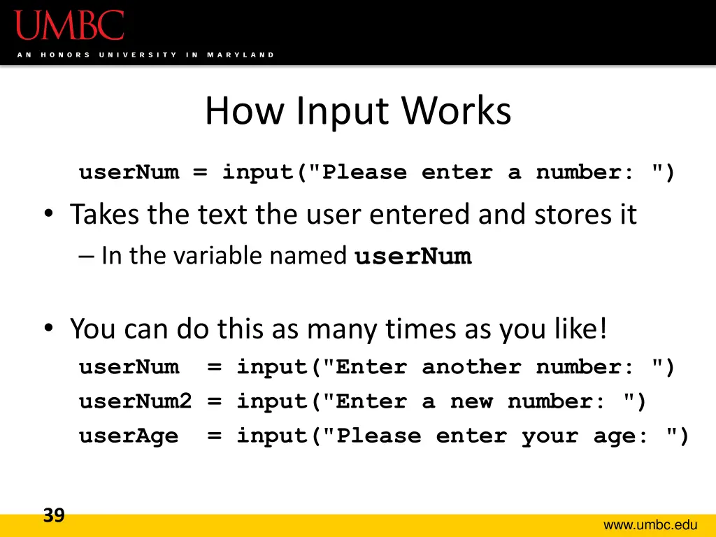 how input works