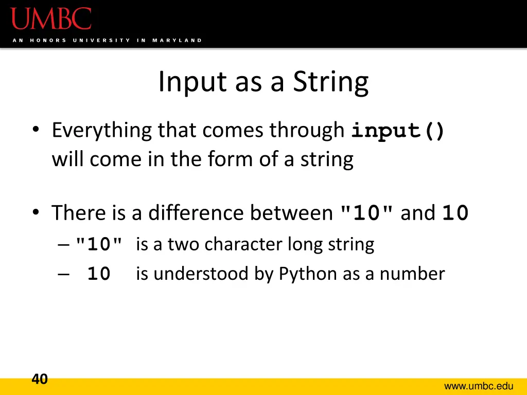 input as a string