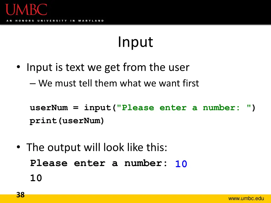 input