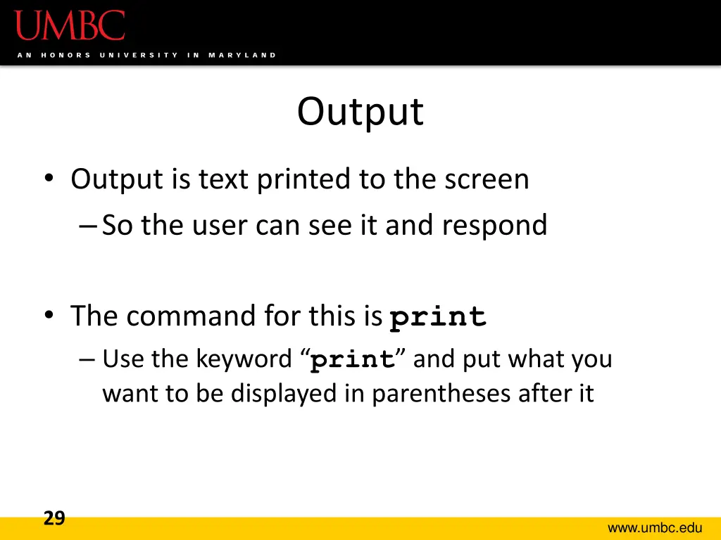 output
