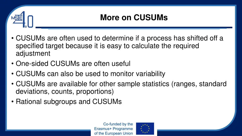 more on cusums