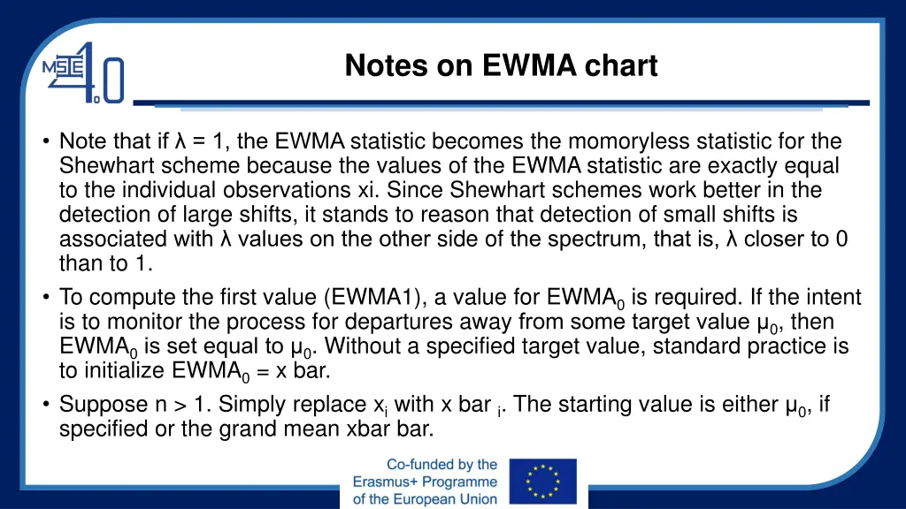 notes on ewma chart