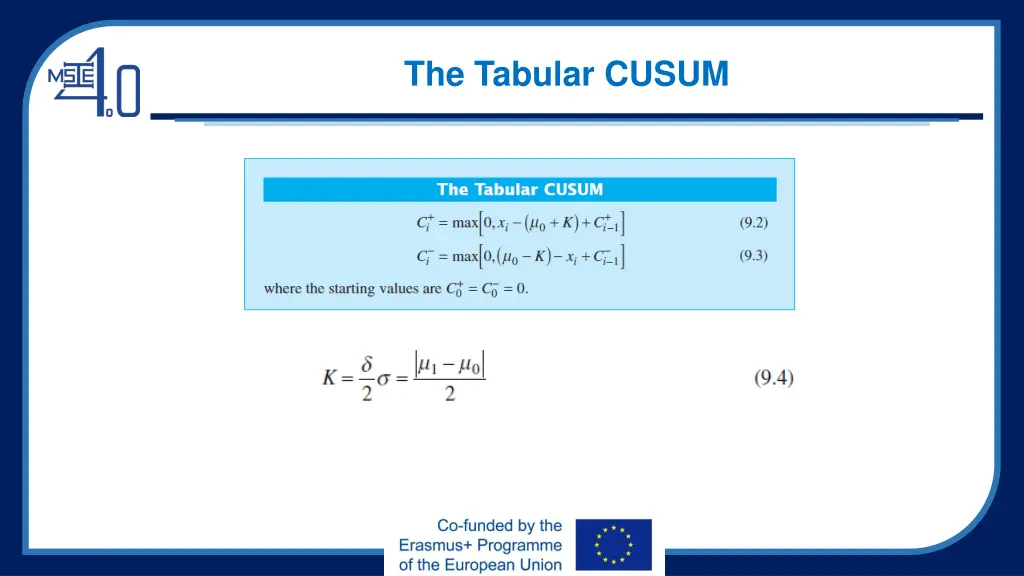 the tabular cusum