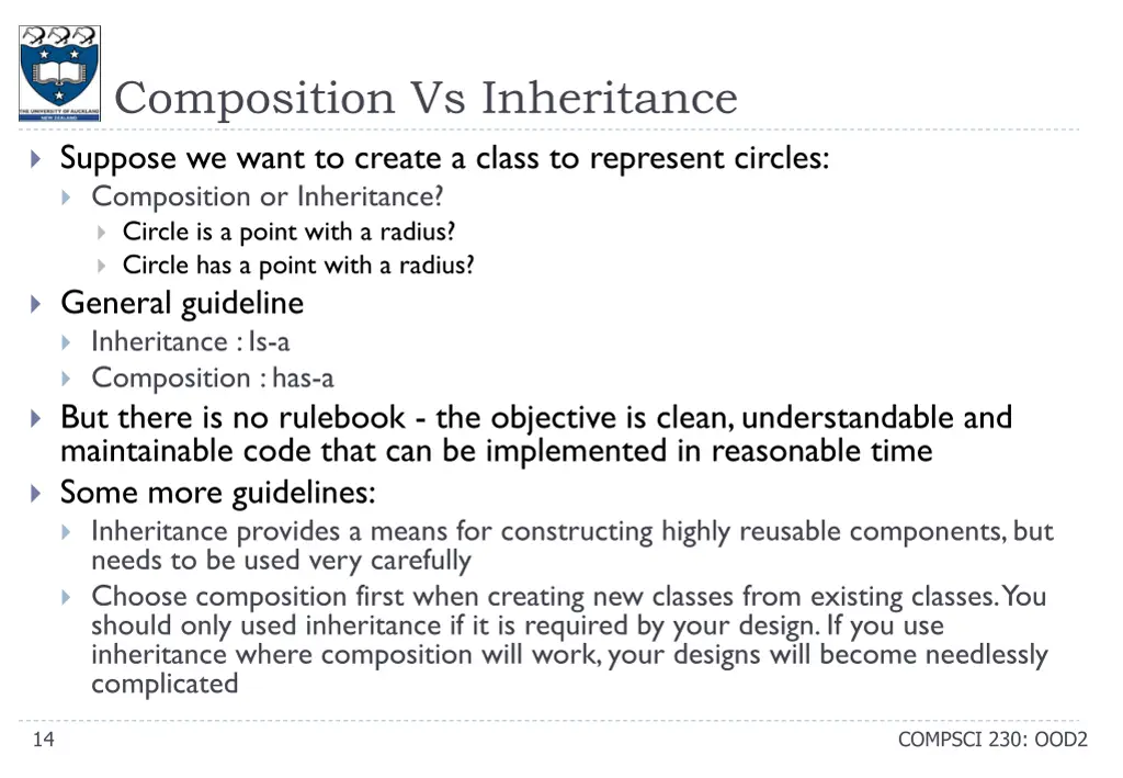 composition vs inheritance suppose we want
