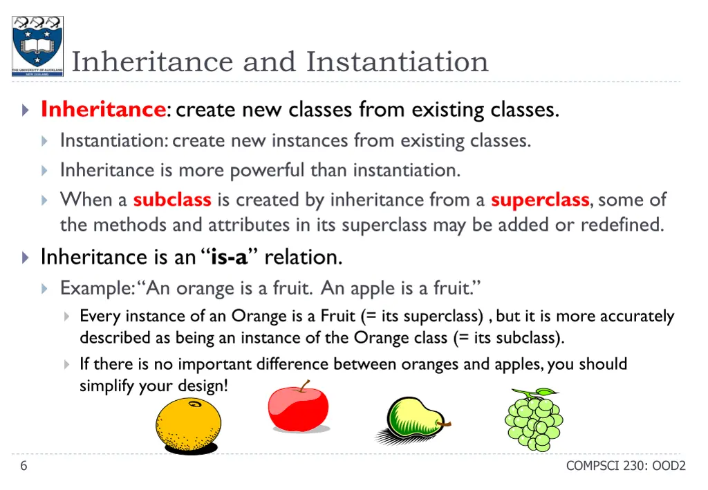 inheritance and instantiation
