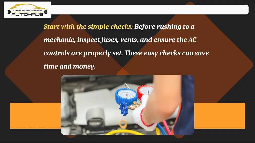 start with the simple checks before rushing to a