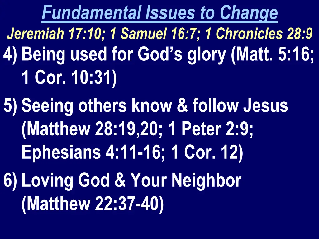 fundamental issues to change jeremiah 1