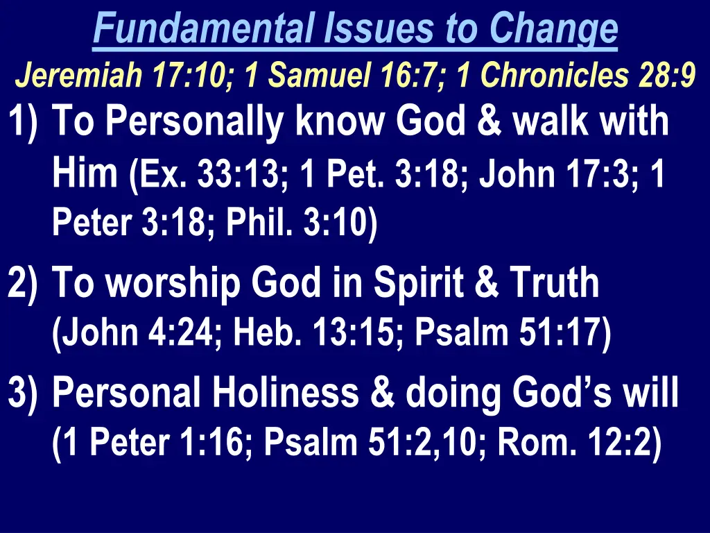 fundamental issues to change jeremiah