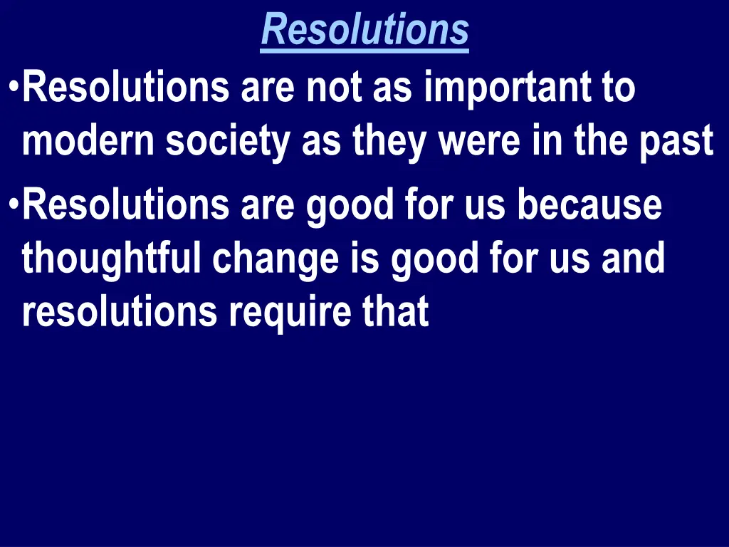 resolutions