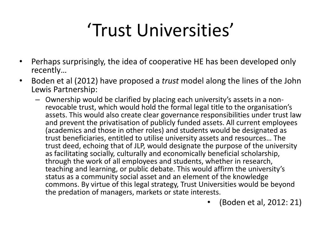 trust universities