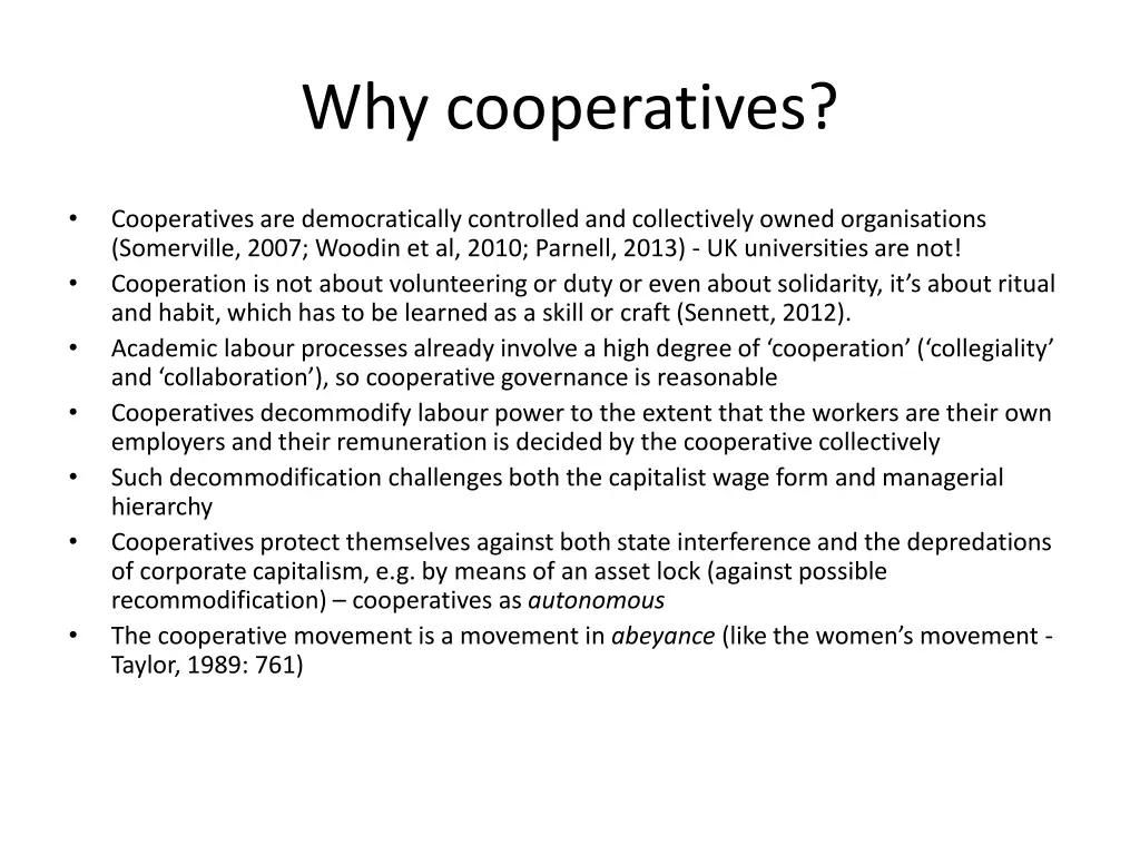 why cooperatives