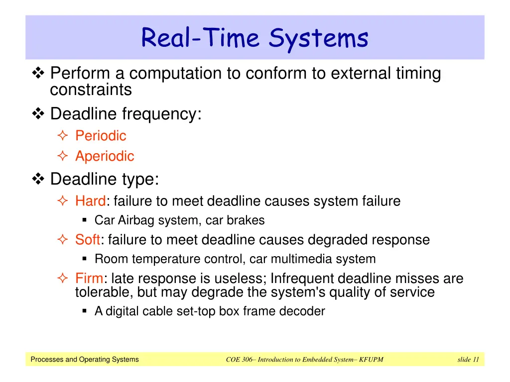 real time systems