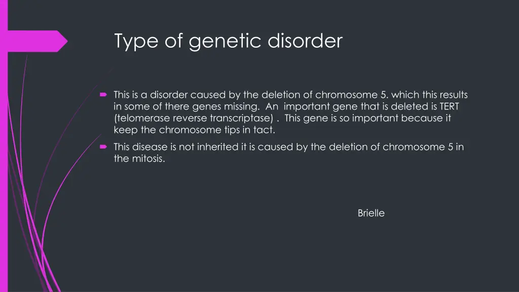 type of genetic disorder